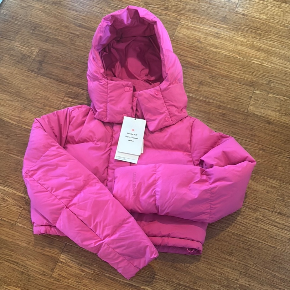 Lululemon Crop Pink Puffer Jacket Size 4
